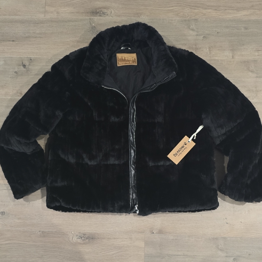 BearPaw Midnight Faux Fur Coat